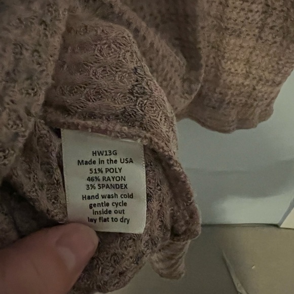 Sundown Size Small 3/4 Sleeve Sweater V Neck Pink & Black - Picture 6 of 7